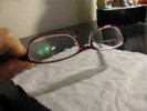 AR - order 2 burgundy pair - notice the greenish-purplish hue and how the smaller lamp reflection is white