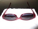 Zenni plastic burgundy sunglasses with spring hinge. $8